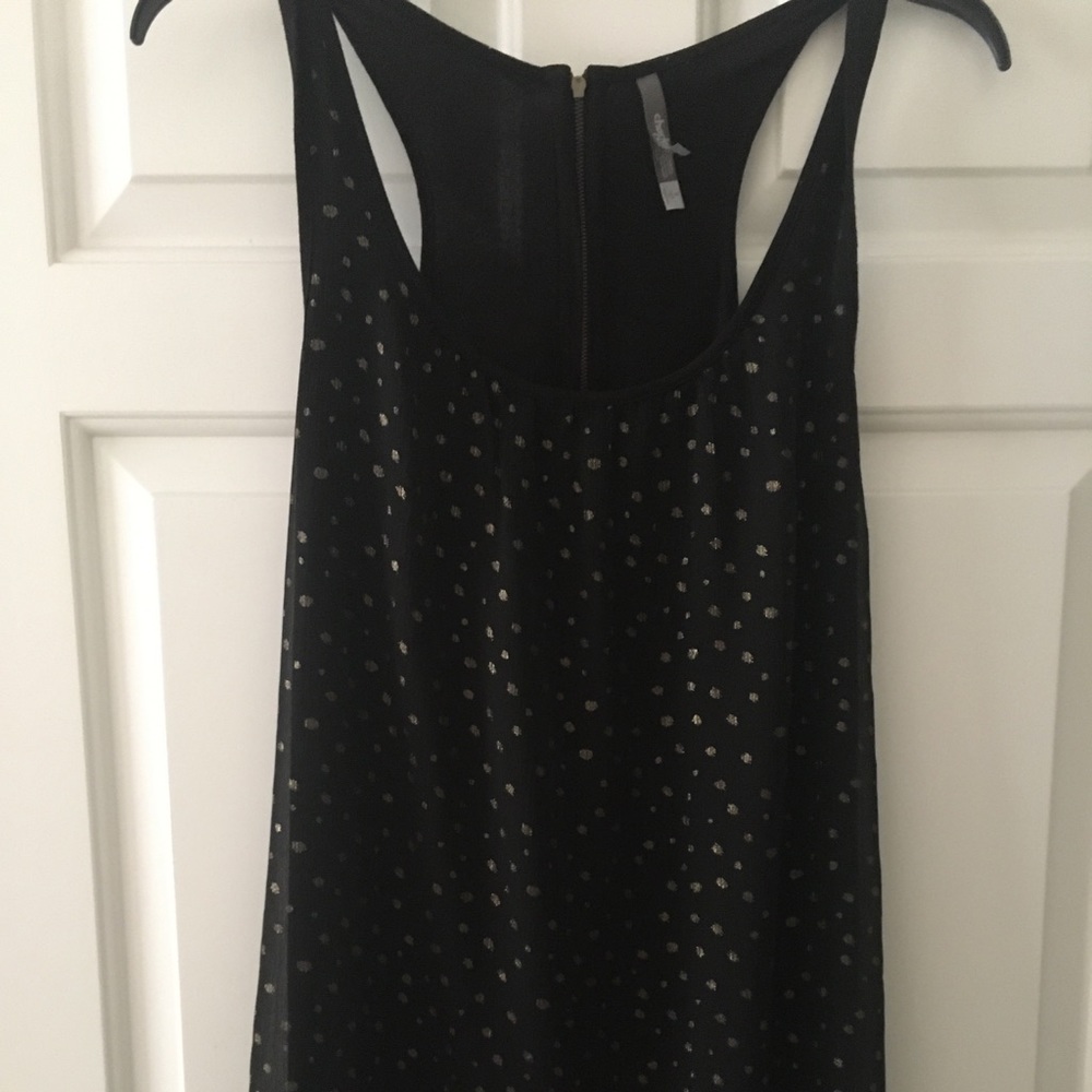 Black and Gold Sleeveless Small Long Top